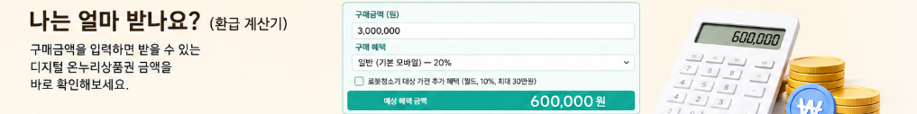 삼성전자 온누리상품권 환급 계산기 안내