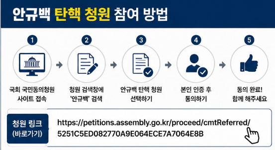 안규백 탄핵 청원 참여 방법 5단계 안내