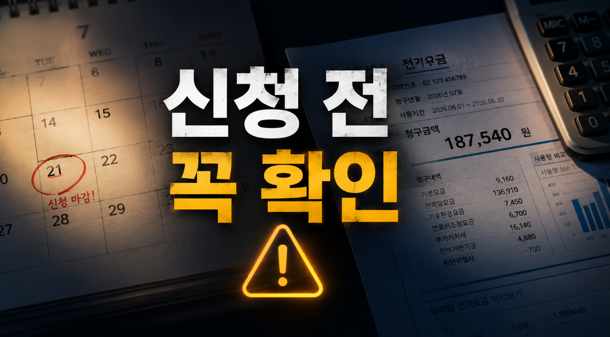 냉방지원금 신청 전 확인사항