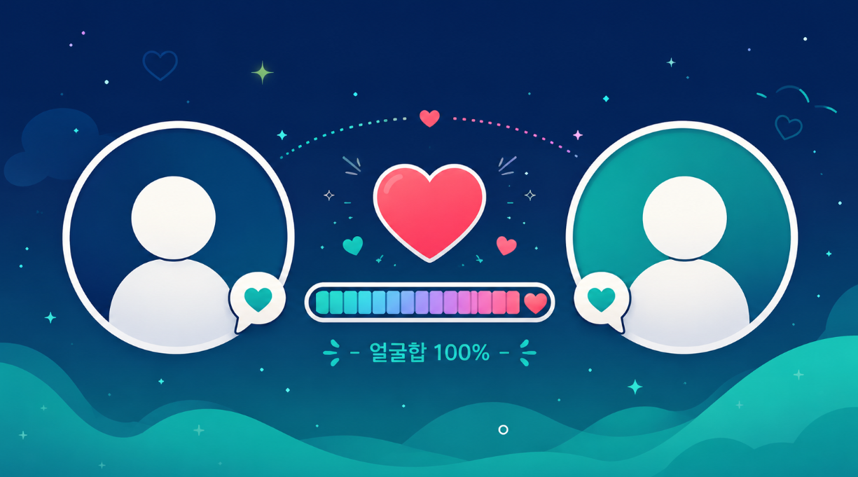 오타쿠 얼굴합 테스트 두 사람 얼굴 매칭 이미지