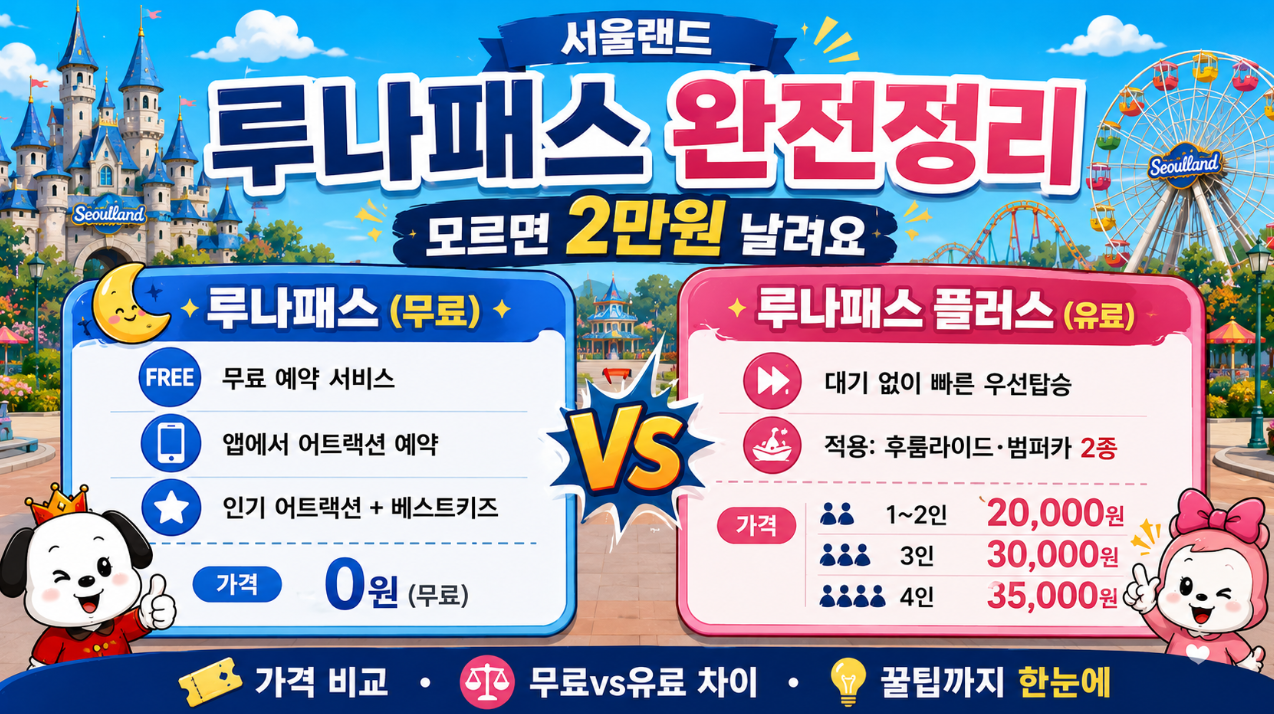 서울랜드 루나패스 vs 루나패스 플러스 완전정리
