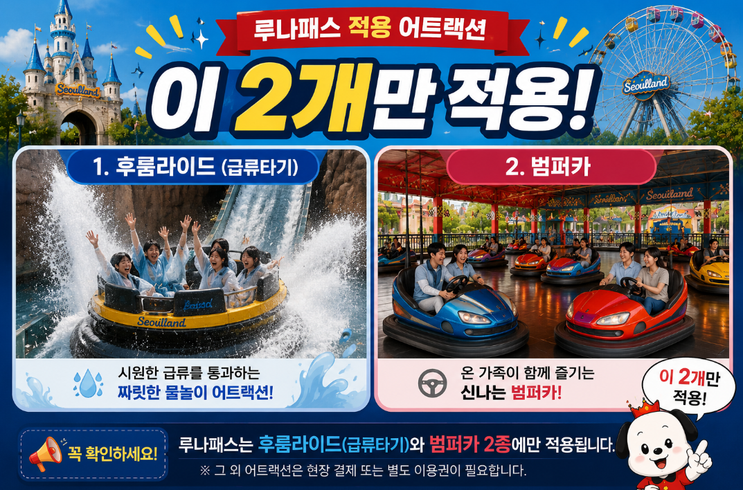 루나패스 플러스 적용 기구 후룸라이드 범퍼카 2종